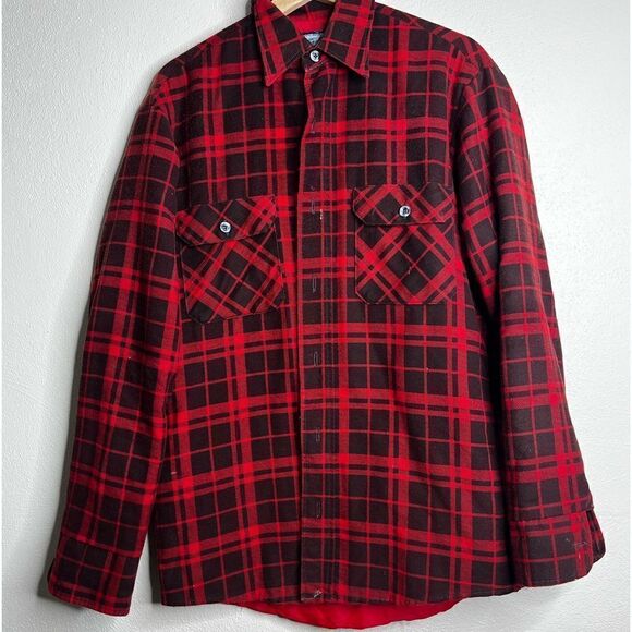 Vintage Fieldmaster long sleeve flannel shirt men’s size medium red - Picture 1 of 9